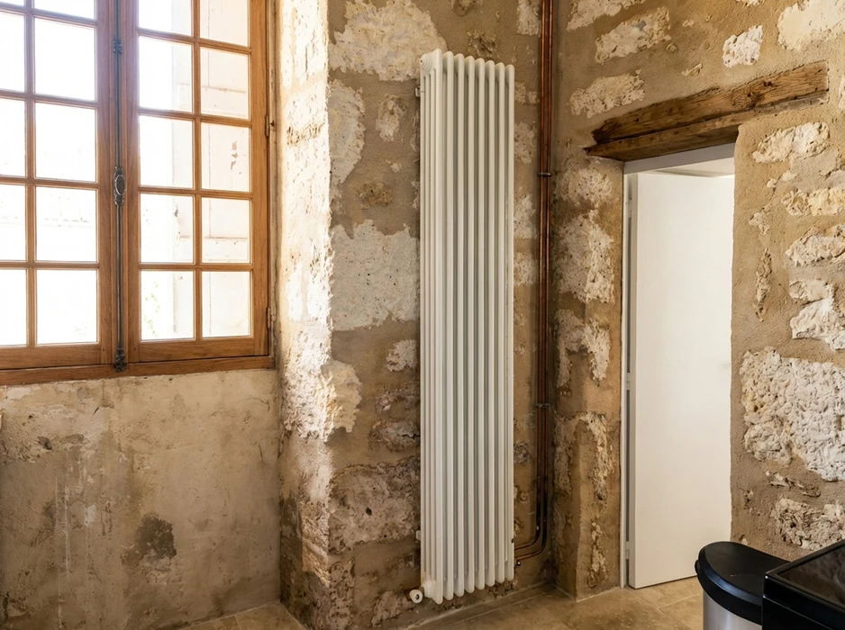Salle de bains moderne avec douche à l'italienne, paroi en verre transparente, receveur blanc encastré